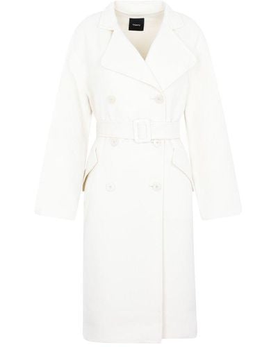Theory Wool And Cashmere Coat - White
