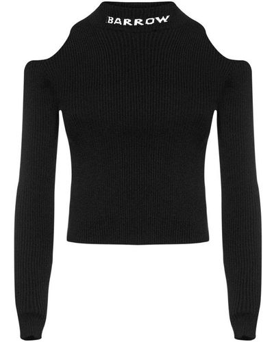 Barrow Cold-shoulder Knitted Sweater - Black