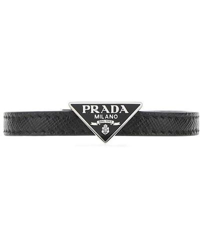 Prada Enamelled Logo Bracelet - White