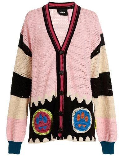 Barrow Smiley Panelled-knitted Buttoned Cardigan - Pink