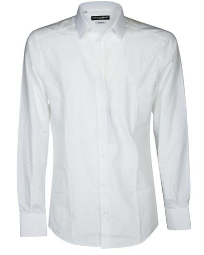 Dolce & Gabbana Logo Jaquard Shirt - White
