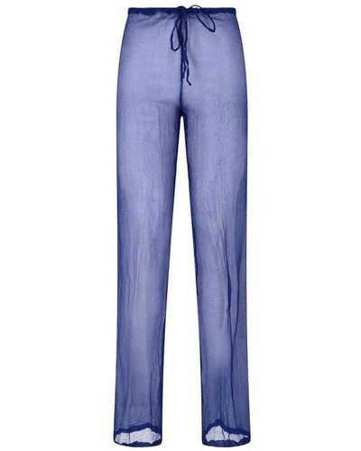 Dries Van Noten Semi-transparent Drawstring Pants - Blue