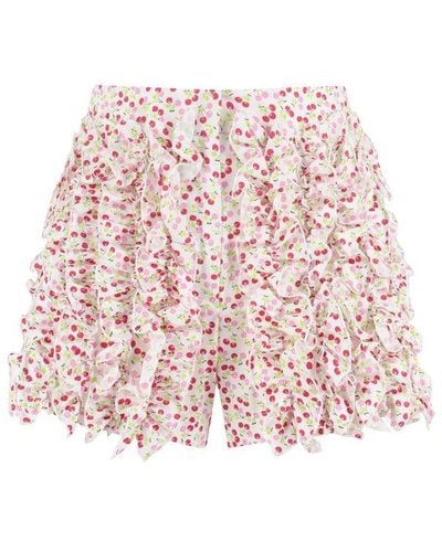 MSGM Printed Cotton Shorts - Pink