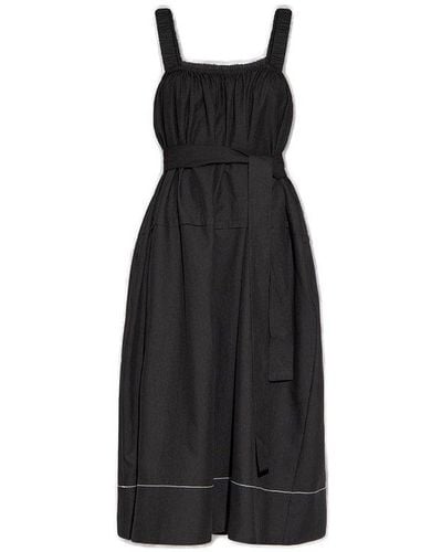 Proenza Schouler Sleeveless Belted Flared Midi Dress - Black