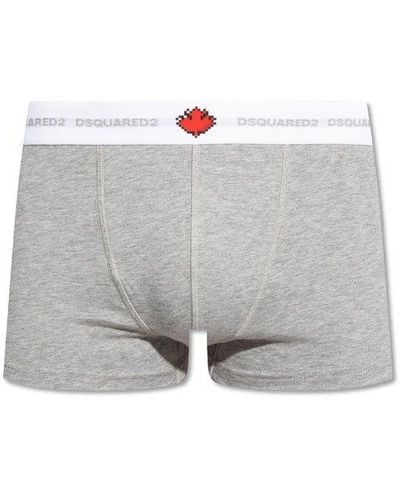 DSquared² Cotton Boxers With Logo, - Grey