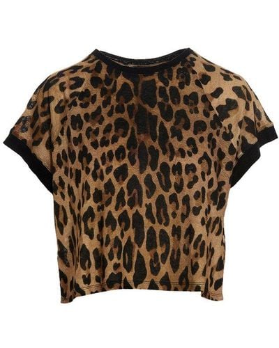 Balmain Leopard T-shirt - Brown