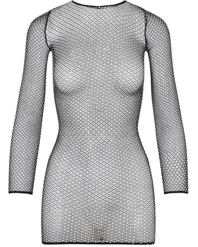 Balenciaga Crystal Embellishment Mini Dress - Gray