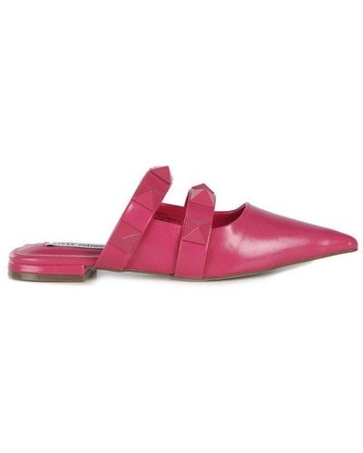 Steve Madden Pointed-toe Studded Flat Shoes - Pink