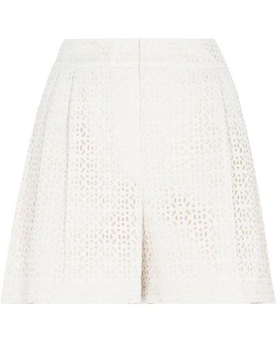 Theory Pleated High Waist Shorts - Natural