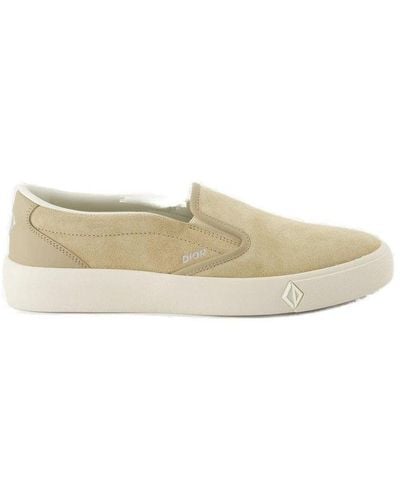 Dior Logo Detailed Slip-on Trainers - Natural