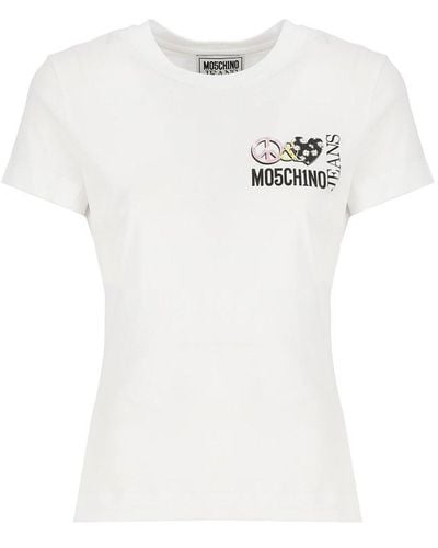 Moschino Jeans Logo-printed Crewneck T-shirt - White