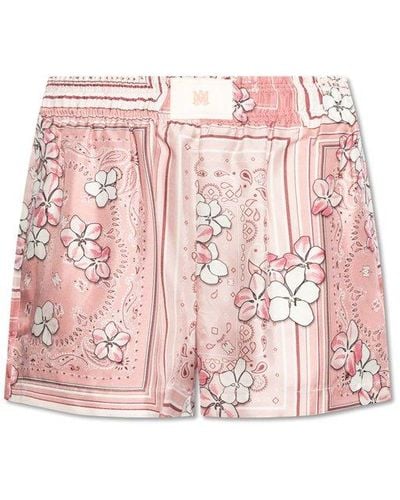 Amiri Silk Shorts, - Pink
