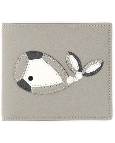 Thom Browne Wallet With Whale Application - Grey