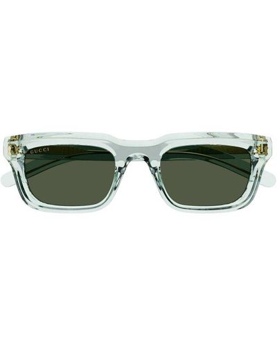 Gucci Rectangular Frame Sunglasses - Green