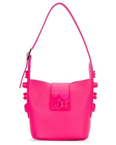 Opio Pink Saffiano Large Mini Bucket Bag