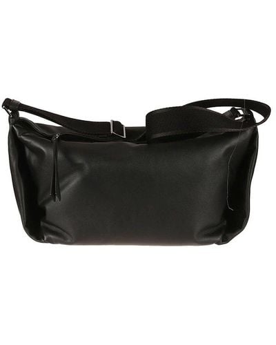 Dolce & Gabbana Logo Plaque Zipped Shoulder Bag - Black