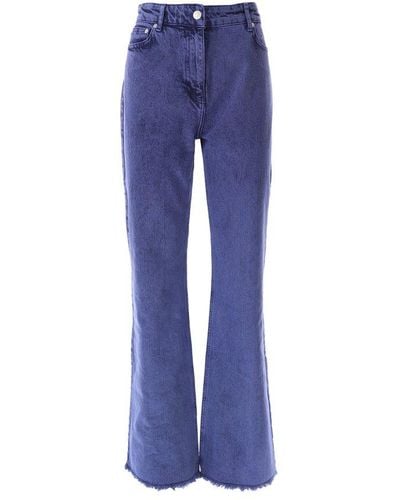Moschino Jeans Frayed Hem Flared Jeans - Blue
