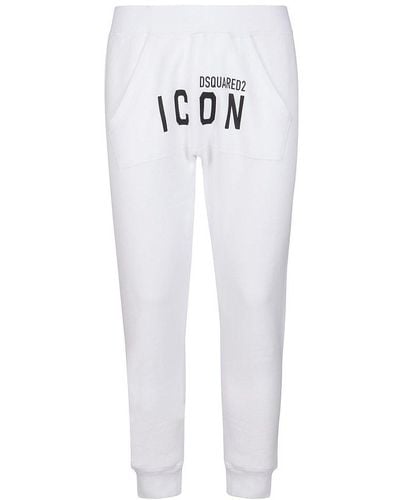 DSquared² Icon Logo Print Jogging Trousers - White