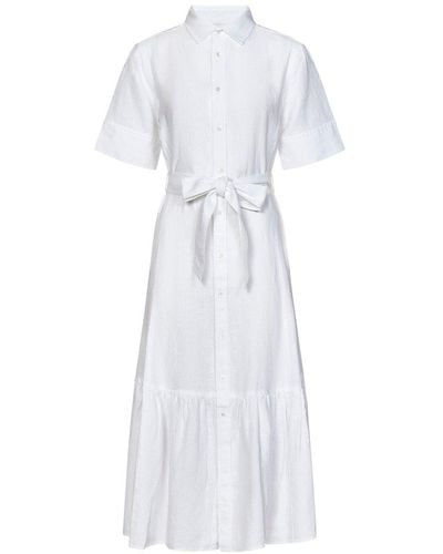 Polo Ralph Lauren Short-sleeved Tied-waist Shirt Dress - White