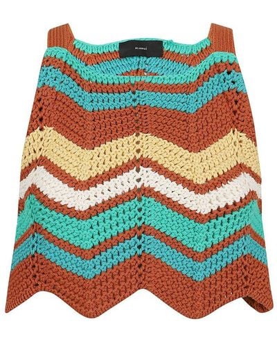 Alanui Kaleidoscopic Cropped Knitted Top - Multicolour