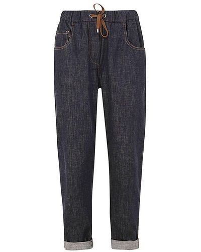 Brunello Cucinelli Cotton Pants Jeans - Blue