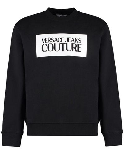 Versace Logo Printed Crewneck Sweatshirt - Black