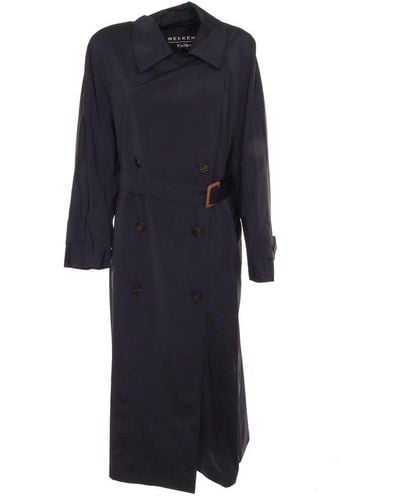 Weekend by Maxmara Double-breasted Trench Coat - Blue