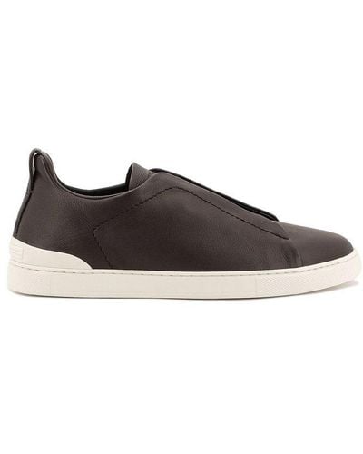 Zegna Triple Stitch Low-top Trainers - Brown