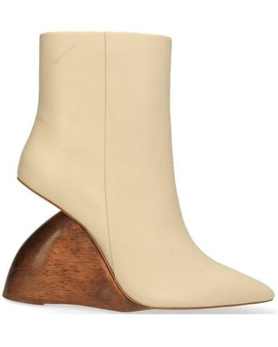 Cult Gaia Livi Pointed Toe Ankle Boots - Natural