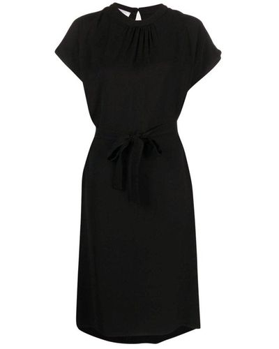 Societe Anonyme Ruched Detailed Crewneck Midi Dress - Black