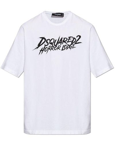 DSquared² Logo Printed Crewneck T-shirt - White