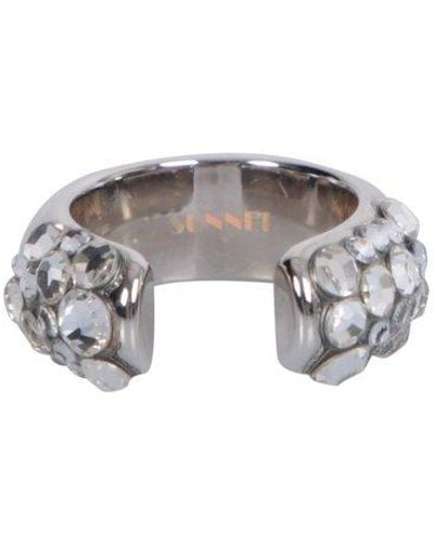 Sunnei Embellished Open Ring - Metallic