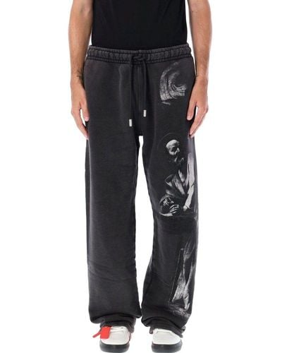 Off-White c/o Virgil Abloh Printed Cotton Joggers - Grey