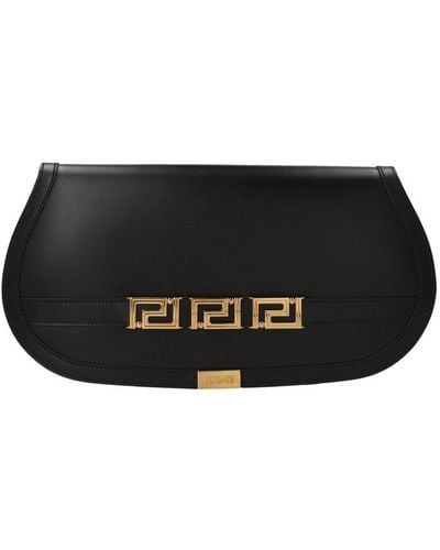 Versace Leather Clutch: Cow Leather - Black