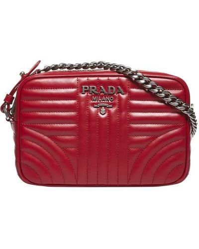 Prada Quilted Logo Belt Bag - Red