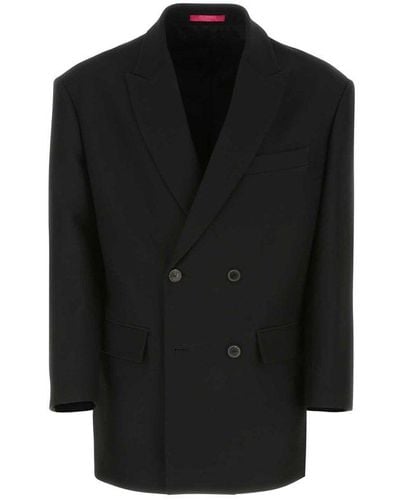 Valentino Button-up Tailored Blazer - Black