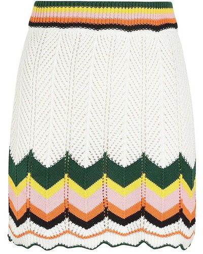 Casablancabrand Wave Crochet Knitted Mini Skirt - Multicolour