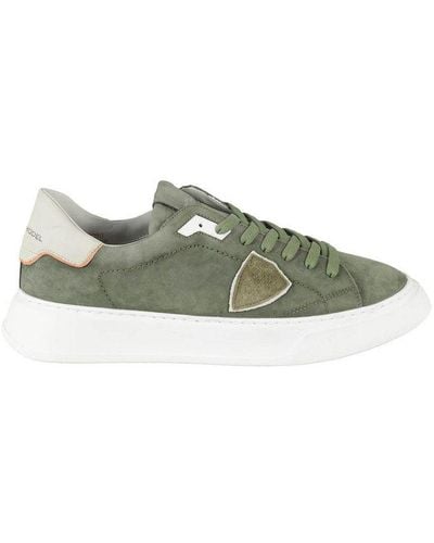 Philippe Model Logo Patch Low-top Sneakers - Green