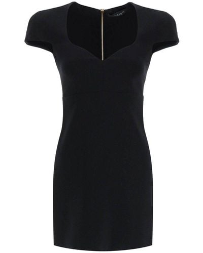 Versace Crepe Mini Dress - Black