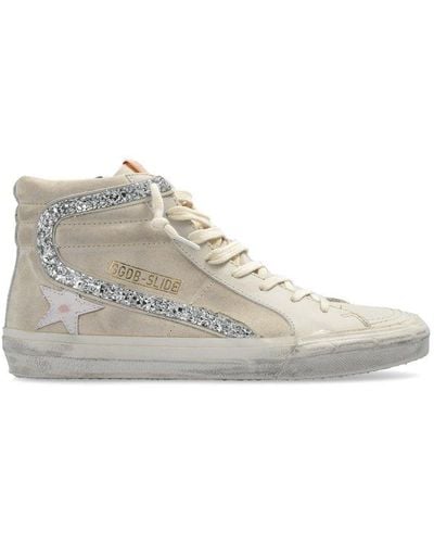 Golden Goose Glittered High-top Trainers - White
