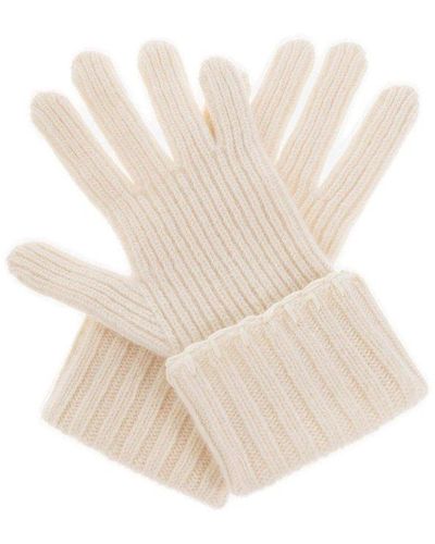 Chloé Topstitched Gloves, - White