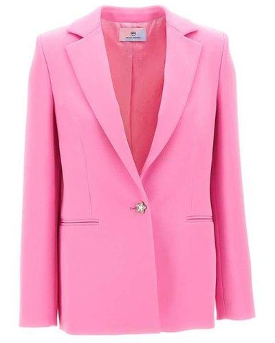 Chiara Ferragni Embellished Single-breasted Tailored Blazer - Pink