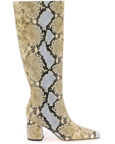 Tory Burch Tall Banana Embossed Heeled Boots - Multicolor