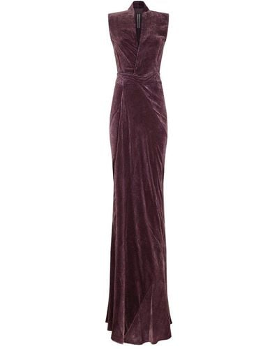 Rick Owens Viscose Long Dress - Purple