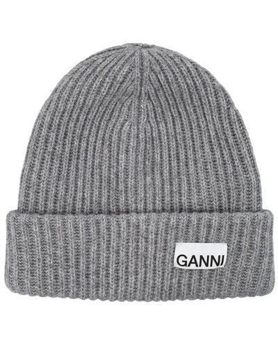 Ganni Wool Beanie - Grey
