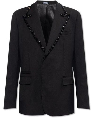 Dolce & Gabbana Rhinestone-Embellished Blazer - Black
