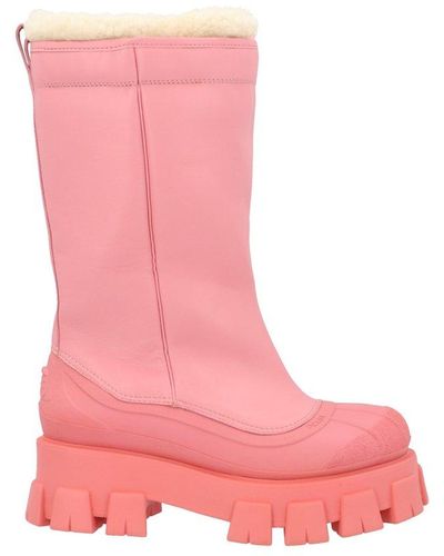 Prada Chunky Sole Platform Boots - Pink