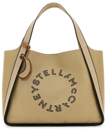 Stella McCartney Logo Embroidered Tote Bag - Metallic