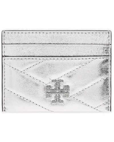 Tory Burch Logo-plaque Metallic Card Holder - White