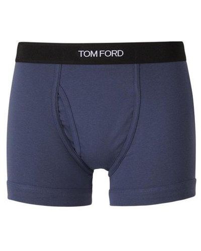 Tom Ford Logo Waistband Boxers - Blue